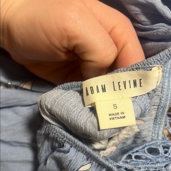 Floral Blue Romper with Lace Details - Picture 3 of 3